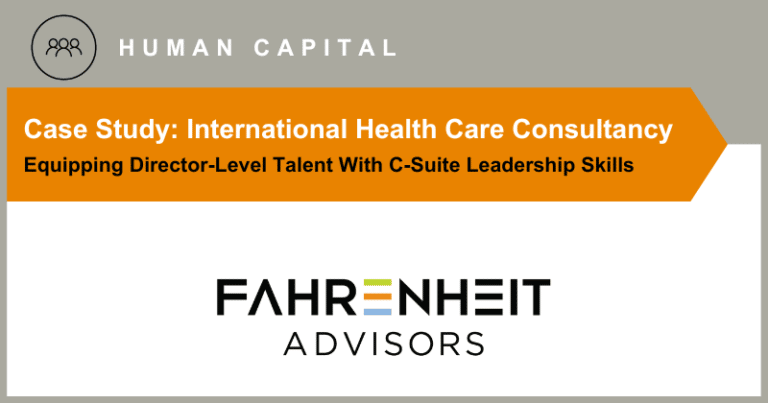 Coaching Case Study | Human Capital | Fahrenheit Advisors