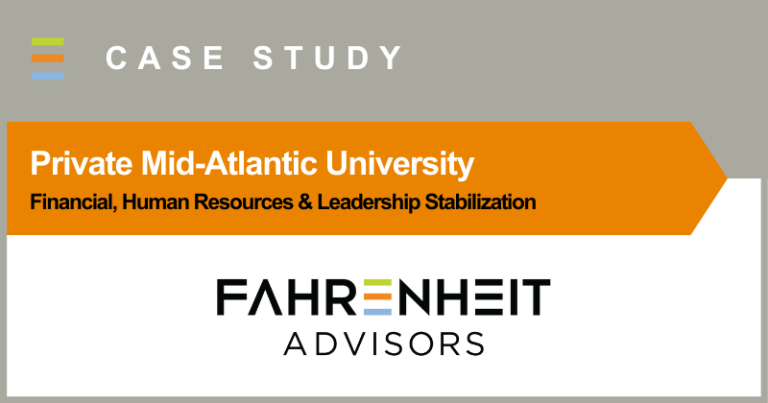 Private Mid-Atlantic University Banner | HC Finance Search | Fahrenheit Advisors